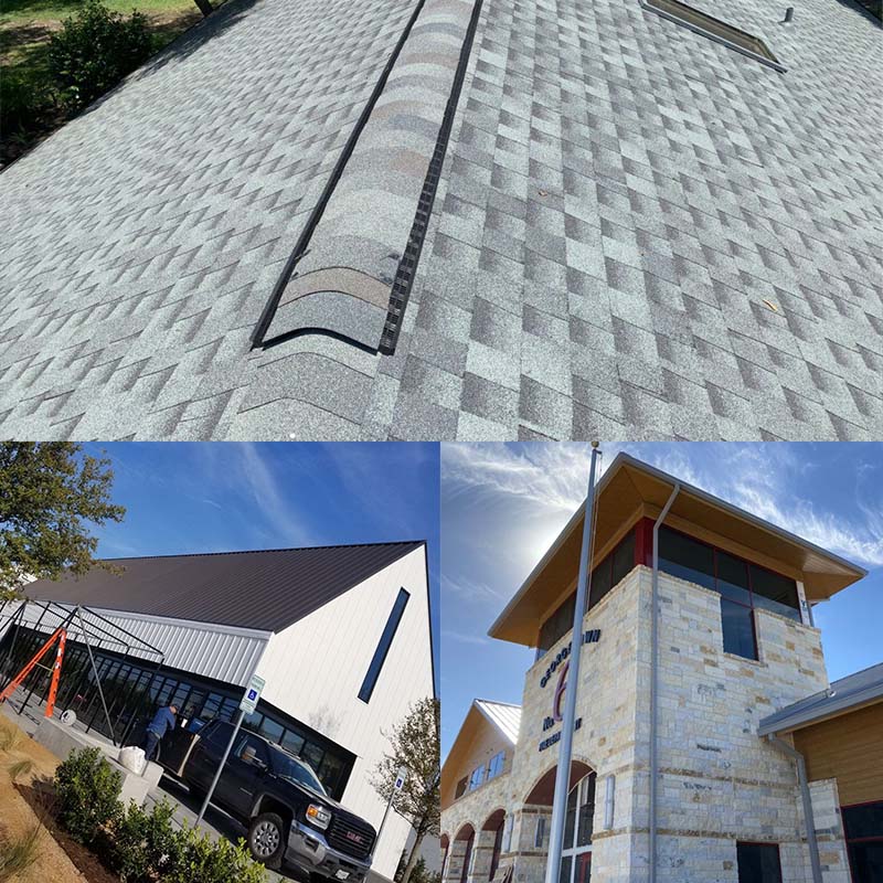 King Roofing & Solar Images - Asphalt Roofing Shingles image and craftsman style house with blue siding and white trim