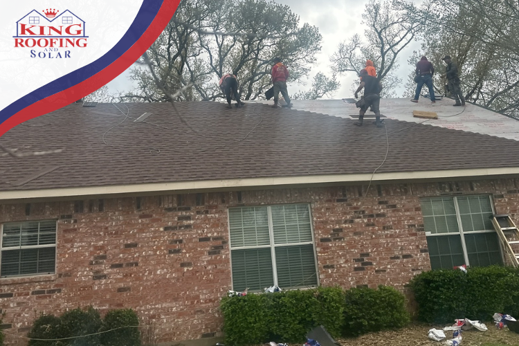 Skilled roof repair work in progress in Gun Barrel City