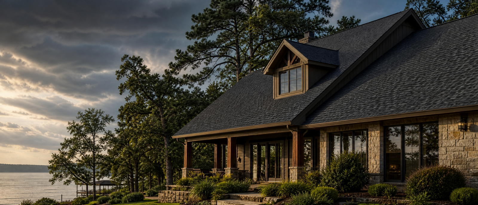 Northeast Texas home with a charcoal shingle roof